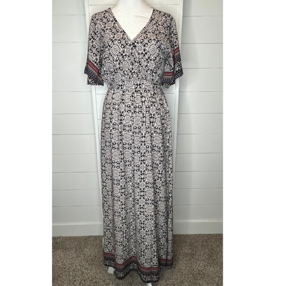Flamingo Womens Dress Navy Boho Size Medium